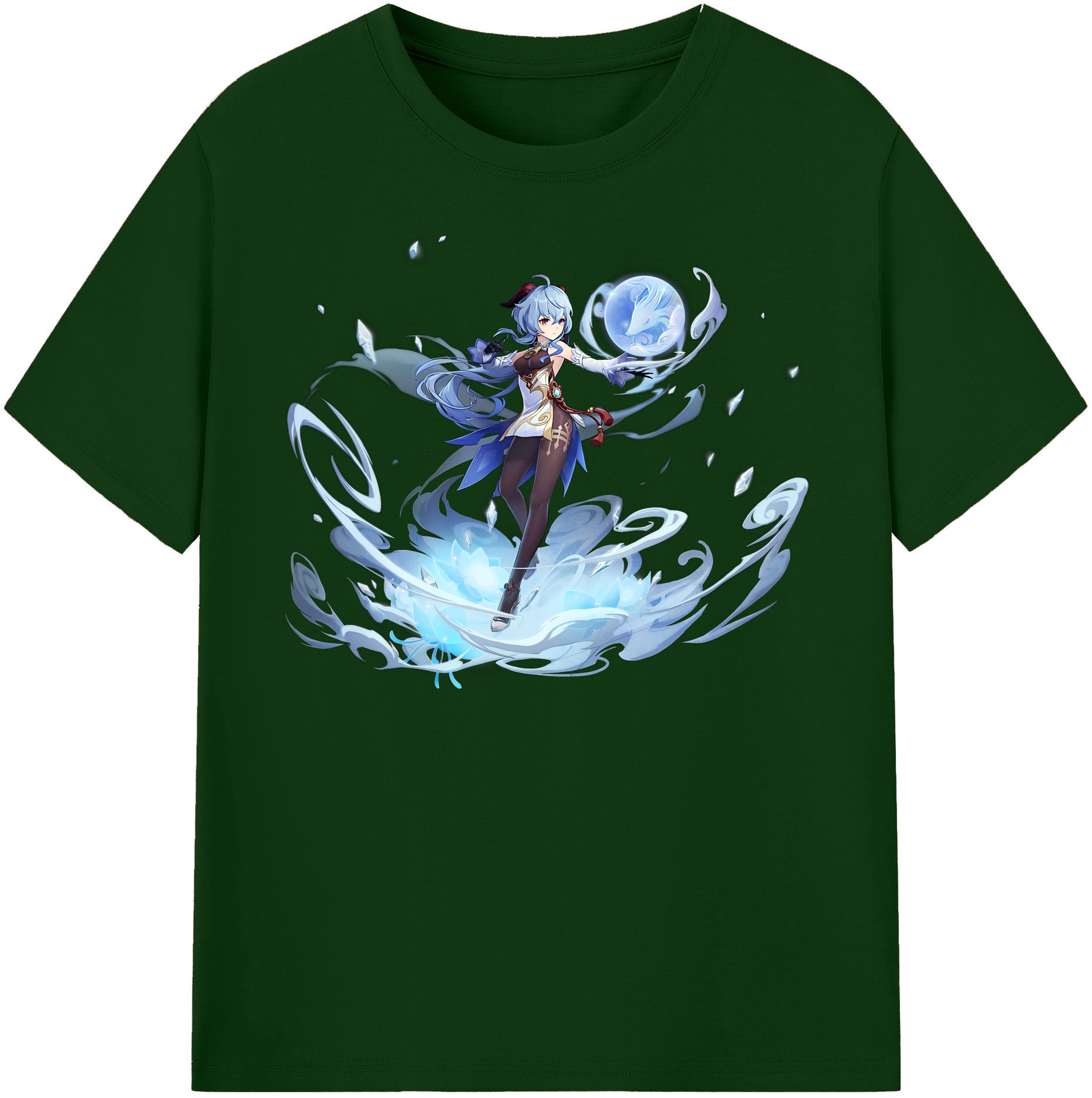 げんし神 甘雨 かんう genshin Ganyu 綿100％半袖Tシャツ（フロントプリント）